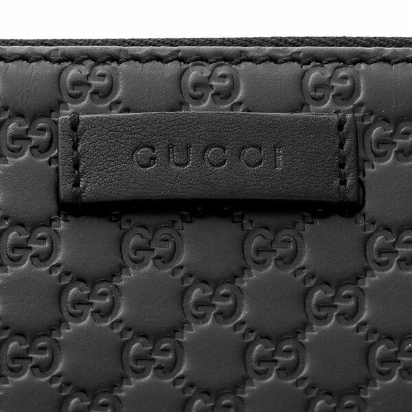 グッチ(GUCCI) 長財布(ラウンドファスナー) 449391 BMJ1G 1000 MICRO GUCCI SSIMA 【アウトレット】 マイクロ グッチ シマ BLACK ブラック 黒