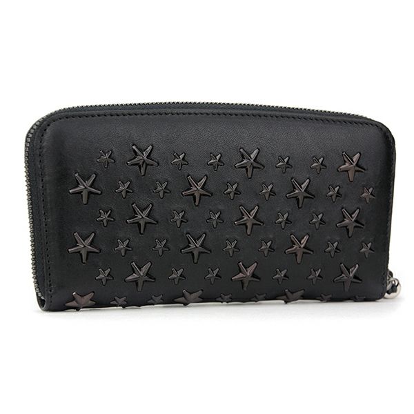 美品 ＊ ジミーチュウ フィリパ スター ラウンドジップ 長財布 ブラック JIMMY CHOO ジミーチュウ 財布 ラウンドファスナー Jimmy Choo