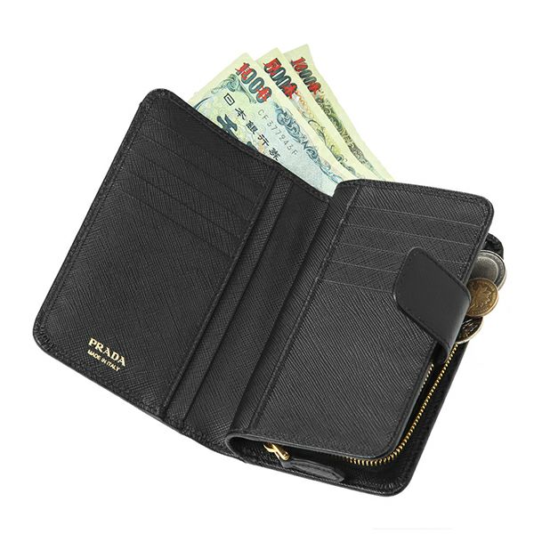 プラダ PRADA 2つ折り財布 1ML225 QWA F0002 サフィアーノ