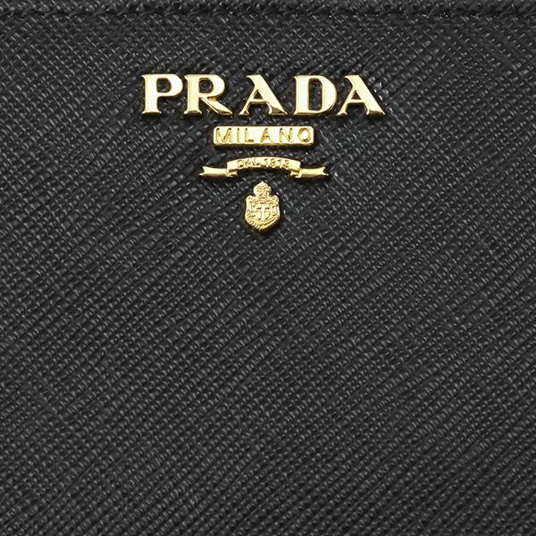 PRADA 二つ折り 1ML225 サフィアーノ ブラック 極美品 プラダ PRADA 2つ折り財布 1ML225 QWA F0002 サフィアーノ