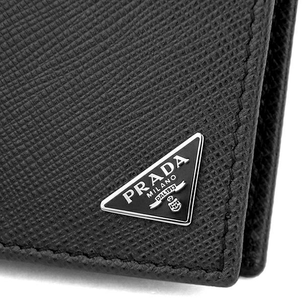 PRADA　サフィアーノ　トライアングル　二つ折り財布　ブラック　2MO738 プラダ PRADA PRADA プラダ SAFFIANO TRIANGLE サフィアーノ