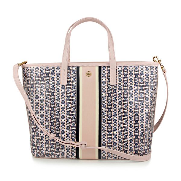 トリーバーチ(TORY BURCH) トートバッグ 43896 655 GEMINI LINK ジェミニリンク SMALL TOTE PINK GEMINI  LINK STRIPE ピンク ジェミニリンク ストライプ | ブランドストリートリング【本店】