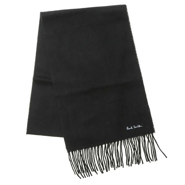 ポールスミス(PAUL SMITH) マフラー・ストール M1A 933D AS04 79 LAMBSWOOL SCARF ラムウールスカーフ  BLACK ブラック 黒 | ブランドストリートリング【本店】