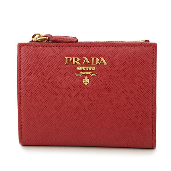 プラダ(PRADA) 2つ折り財布 1ML023 QWA F068Z SAFFIANO METAL サフィアーノ メタル FUOCO レッド 赤 |  ブランドストリートリング【本店】