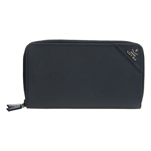 PRADA 長財布 紺 レザー プラダ紺長財布