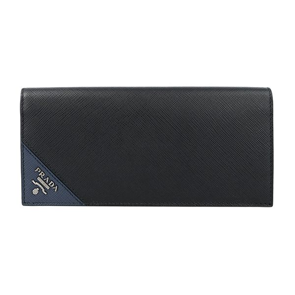 美品✨プラダ　二つ折り長財布　サフィアーノメタル　2MV836 レザー　ブラック プラダ(PRADA) 長財布 2MV836 QME F0G52 SAFFIANO METAL