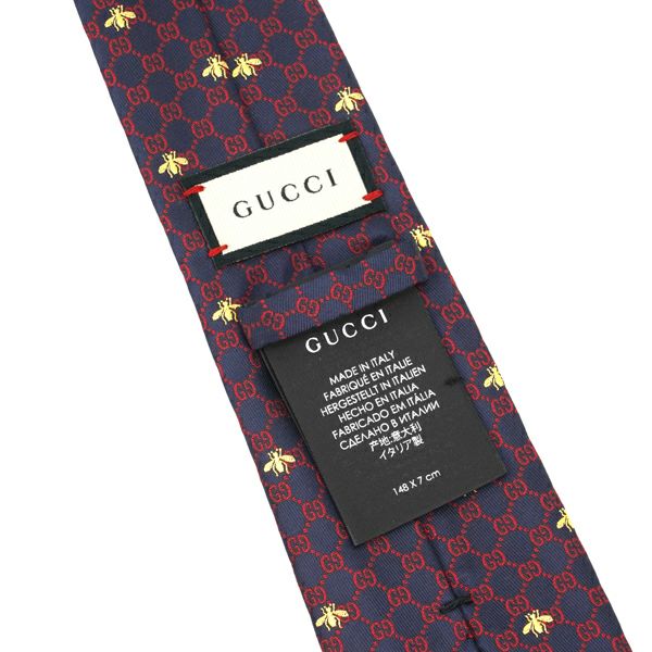 グッチ GUCCI ネクタイ 545078 4E002 4174 GGビー（ハチ） ネイビー