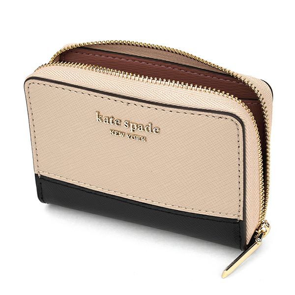 ケイトスペード kate spade カードケース PWR00016 195 スペンサー ベージュ/ブラック WARM BEIGE/BLACK  ブランドストリートリング【本店】