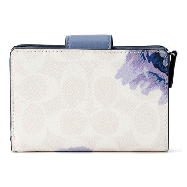 コーチ COACH 2つ折り財布 C3453 SVRON シグネチャー/カフェ・ファセット ホワイト 白/パープル/シルバー CHALK  MULTI/PERIWINKLE | ブランドストリートリング【本店】