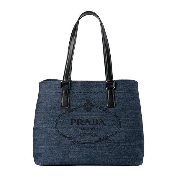 プラダ PRADA トートバッグ 1BG356 VOOO(2DLE) BLU+NERO F0AI7 デニム