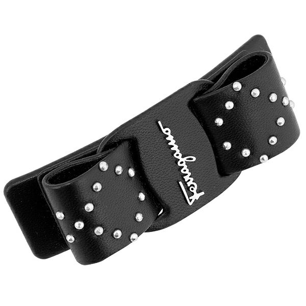 フェラガモバレッタ　ブラック　Ferragamo FERRAGAMO フェラガモ バレッタ ヘア アクセサリー レディース