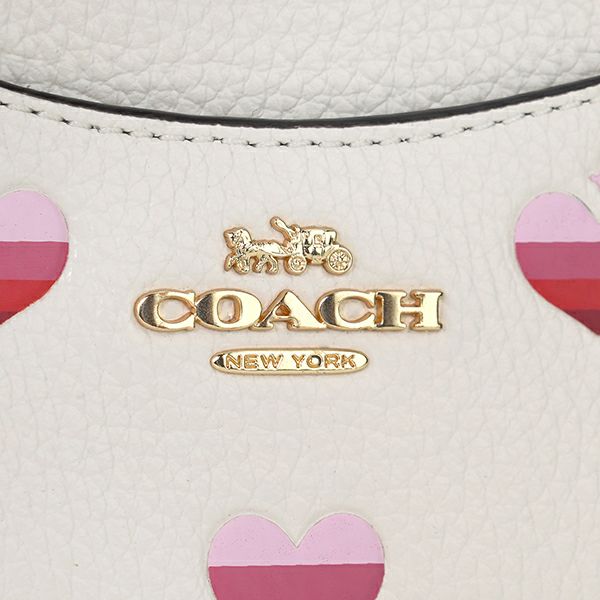 コーチ COACH カードケース CA794 IMCAH ストライプ ハートプリント