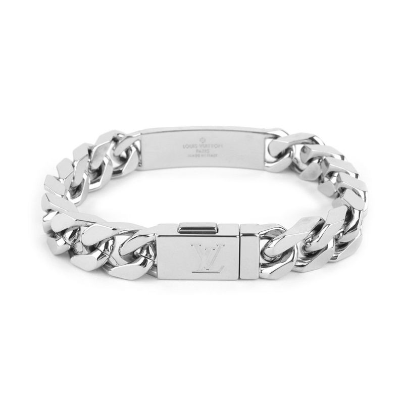 美品 Louis Vuitton　ルイヴィトン　ブレスレット　シルバー □ルイヴィトン□ モノグラム チェーンブレスレット シルバー