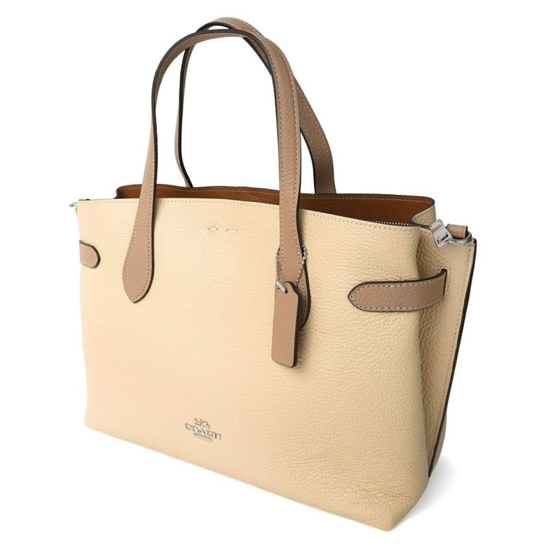 コーチ COACH トートバッグ CH536 SVIO ぺブルドレザー ベージュ IVORY