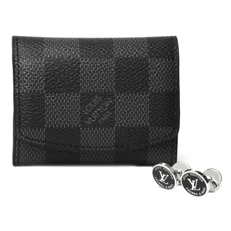 ルイヴィトン Louis Vuitton カフスボタン M00912 LV アワード シルバー 銀/ブラック SILVER/BLACK |  ブランドストリートリング【本店】