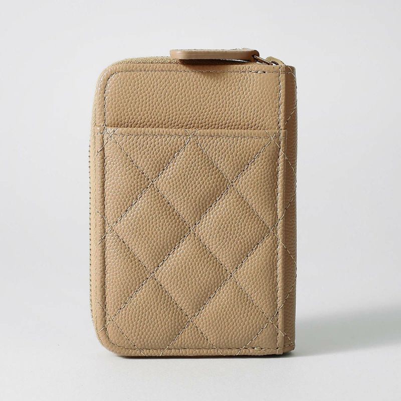 ビンテージ CHANEL コインケース ベージュ キルティング